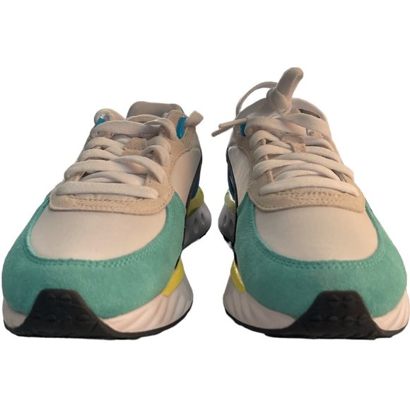 PUMA Size 5C Wild Rider Rollin\' Sneakers JR Elektro Aqua-Puma White